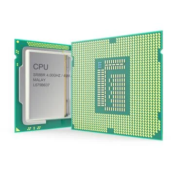 Modern multicore CPU isolated on white background. 3d illustration Stock Illustration