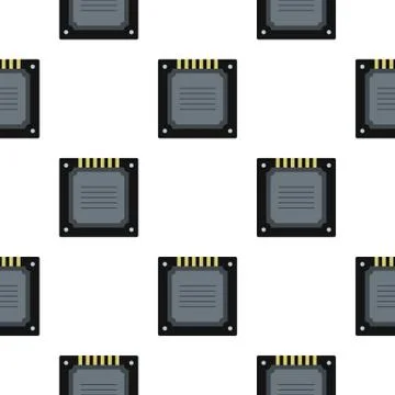 Modern multicore CPU pattern flat Stock Illustration