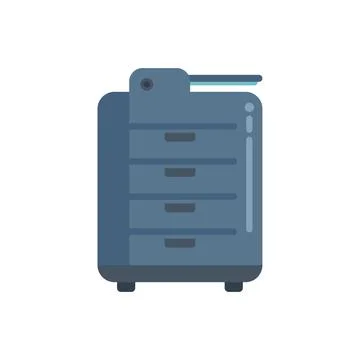 Modern multifunction office printer standing on white background Stock Illustration