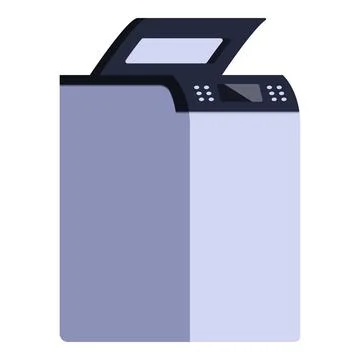 Modern multifunction printer standing with open scanner lid イラスト素材