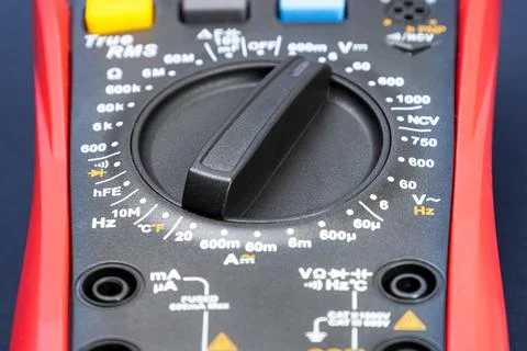 A modern multifunctional multimeter for measuring voltages and short circuits Stock Photos