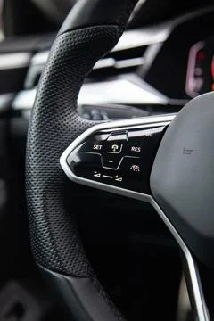 Modern multifunctional steering wheel Foto stock