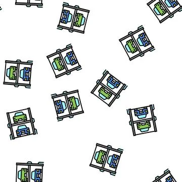 Modern multilevel parking vector seamless pattern Stock Illustration