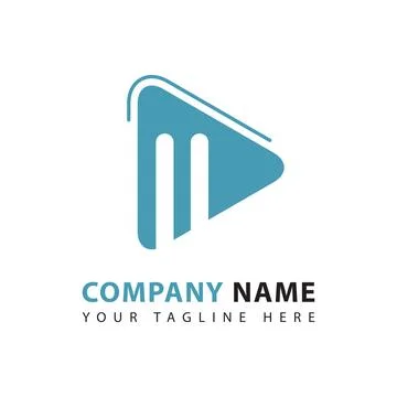 Modern multimedia play logo Stock Illustration