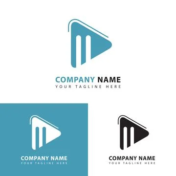 Modern multimedia play logo Stock Illustration