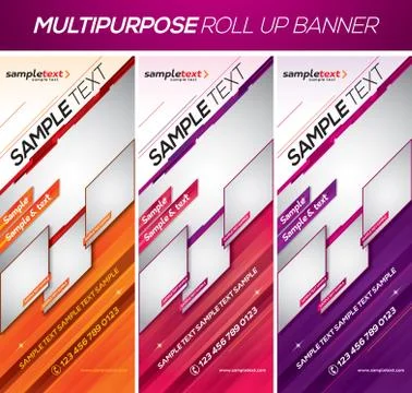Modern multipurpose roll up banner Stock Illustration