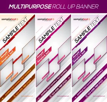 Modern multipurpose roll up banner Stock Illustration