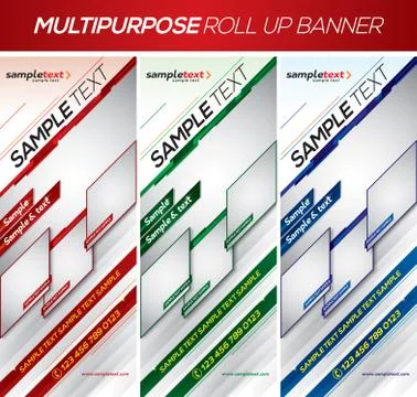 Modern multipurpose roll up banner Stock Illustration