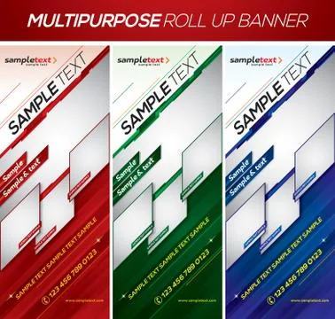Modern multipurpose roll up banner Stock Illustration
