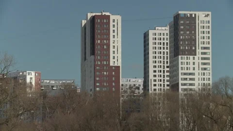 Modern multistorey buildings view Stock Footage 145924746