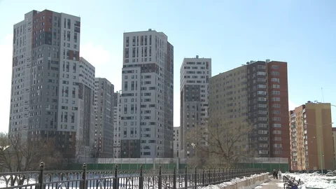 Modern multistorey district view Stock Footage 108329511
