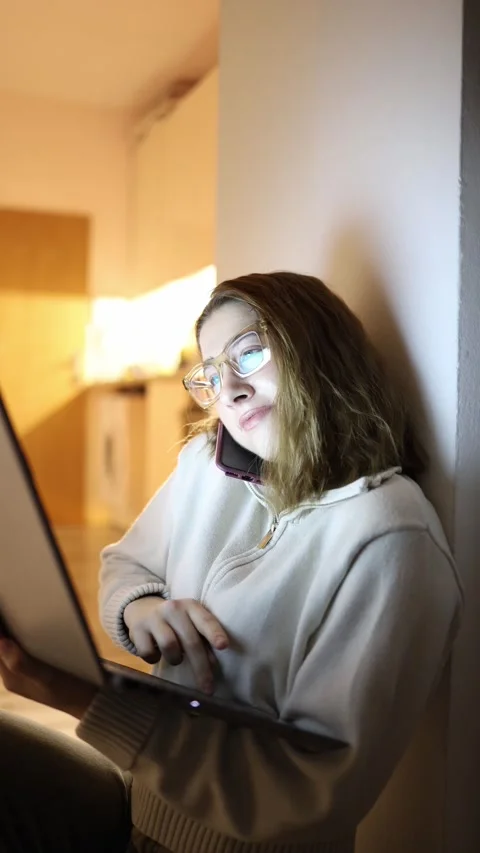 Modern multitasking during remote work Video stock 334053493