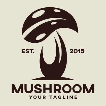 Modern mushroom logo. Vector illustration. Stock Illustration