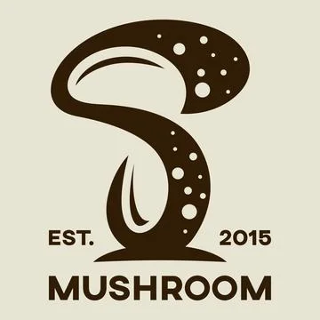 Modern mushroom logo. Vector illustration. Stock Illustration