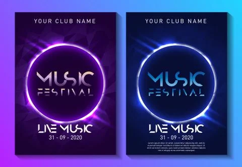 Modern music party poster. Colorful abstract background with light effects. Stock Illustration
