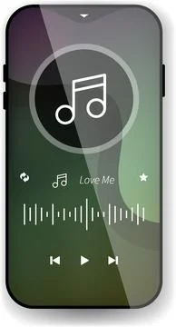 Modern Music Player Interface With Circular Design and Gradient Background Illustrazione stock