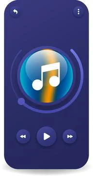 Modern Music Player Interface Design with Gradient Visuals and Playback Con.. Stock Illustration
