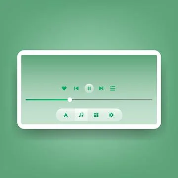 Modern Music Player User Interface Dashboard Design Template 스톡 일러스트