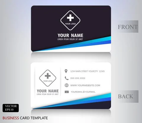 Modern name card vector blue layer concept Stock Illustration
