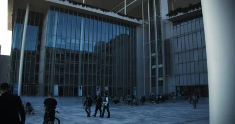 Modern National Library Of Greece At SNFCC Athens Europe - Oct 13 2019 Stock Footage 337305019