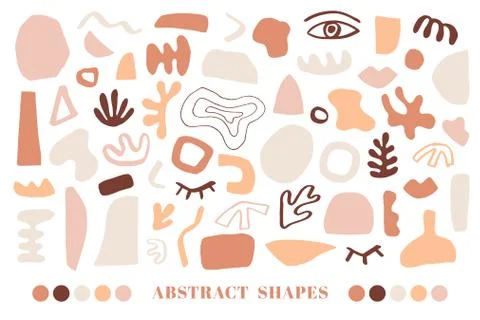 Modern Natural Abstractions elements set Illustrazione stock