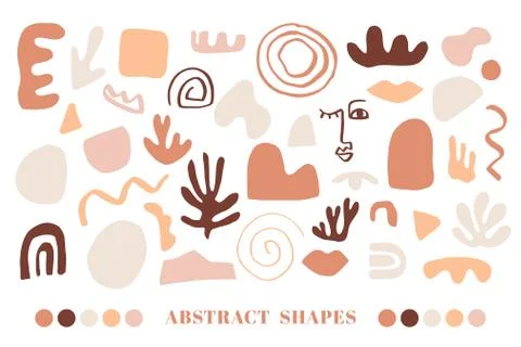 Modern Natural Abstractions elements set Stock Illustration