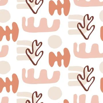 Modern Natural Abstractions seamless pattern Illustrazione stock