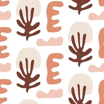 Modern Natural Abstractions seamless pattern Illustrazione stock