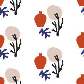 Modern Natural Abstractions seamless pattern Illustrazione stock