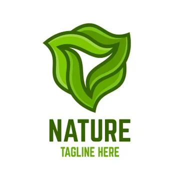 Modern nature shield logo Stock Illustration