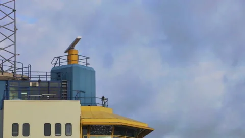 Modern navigation radar against the sky Stock Footage 98493004