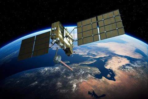 Modern navigation satellite Stock Illustration
