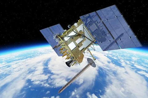 Modern navigation satellite Stock Illustration