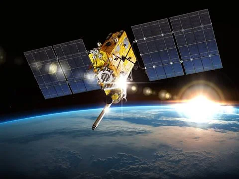 Modern navigation satellite Stock Illustration