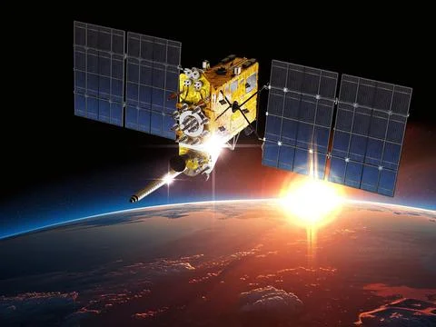 Modern navigation satellite Stock Illustration