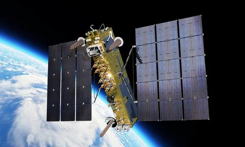 Modern navigation satellite Stock Illustration