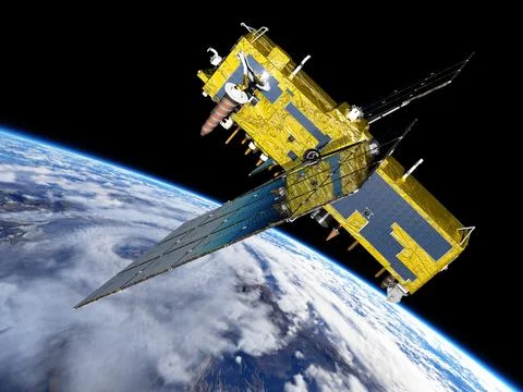 Modern navigation satellite Stock Illustration