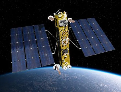 Modern navigation satellite Stock Illustration