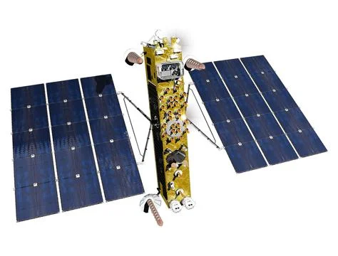 Modern navigation space satellite isolated Stock Illustration