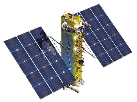 Modern navigation space satellite isolated Stock Illustration
