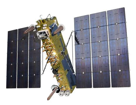 Modern navigation space satellite isolated Stock Illustration