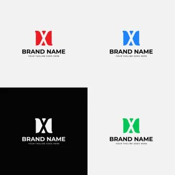 Modern negative space initial x letter logo design vector template. Professio Stock Illustration