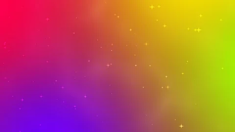 Modern neon abstract rainbow background with moving stars. Bright color gradient Stock Footage 122768547