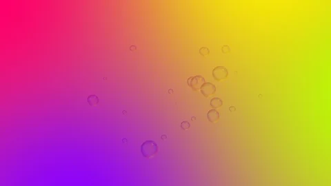 Modern neon abstract rainbow background with moving bubbles.  Stock Footage 122806981
