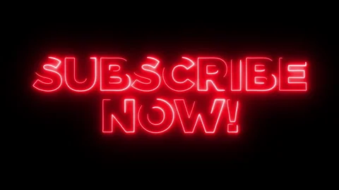Modern Neon Animated Text SUBSCRIBE NOW!  Red Glowing Sign Animation for Vi.. Stock Footage 332473673