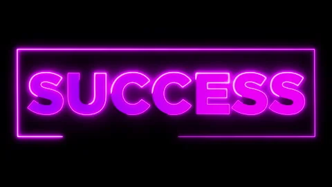 Modern Neon Animated Text SUCCESS  Glowing Purple Light Animation for Busin.. Stock Footage 332471071