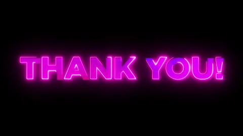 Modern Neon Animated Text THANK YOU!  Glowing Pink Light Animation for Soci.. Stock Footage 332471014