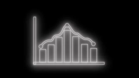 Modern Neon Bar Chart Animation with Glowing Business Analytics, Neon Bar C.. Vídeo Stock 318104395