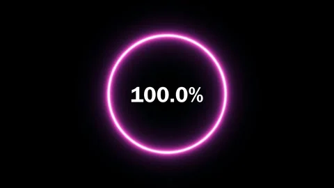 Modern Neon Circle Progress Bar with 0 to 100 Percent Loading Animation. 動画素材 328116530