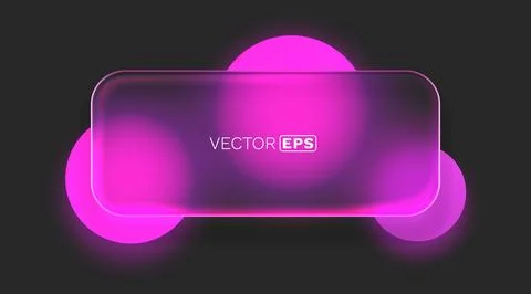 Modern Neon Glow Frame with Blurred Circles on Dark Background. A stylish Stock Illustration